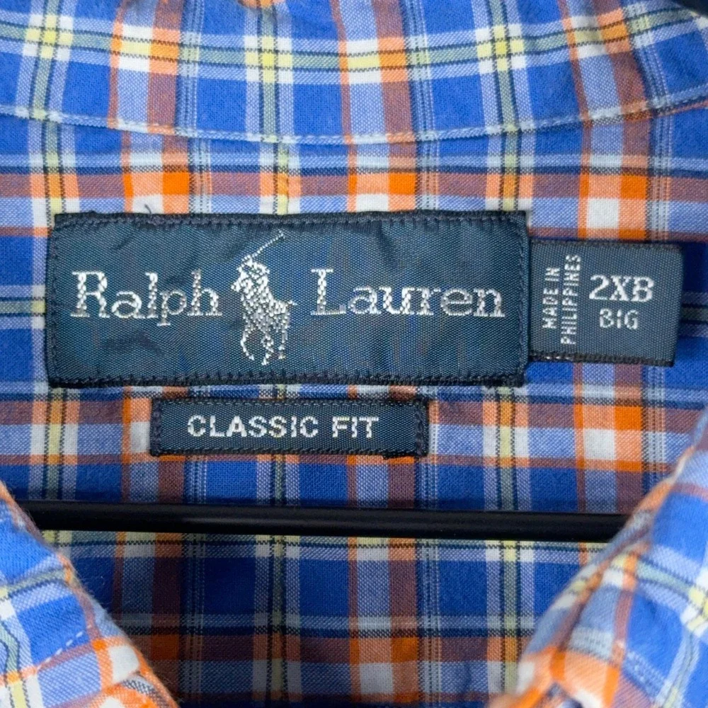 Vtg Ralph Lauren Classic Fit Plaid Check Double Faced Cotton Shirt Mens 2XB Pony - Picture 5 of 14